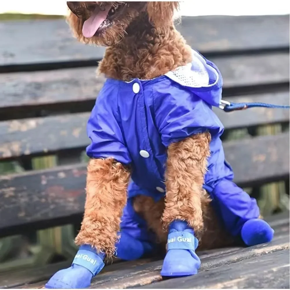Pet Rain Shoes For Dog & Cat, Waterproof Dog Rain Shoes Snow Boots, Anti-slip Pe